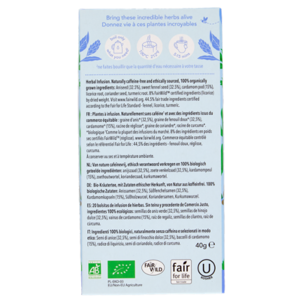 pukka after dinner Organic 20 Bustine di Miscela per Infuso 40 g