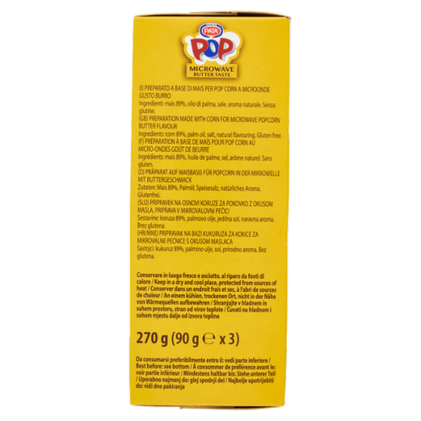 Pata Pop Microwave Butter Taste 3 x 90 g