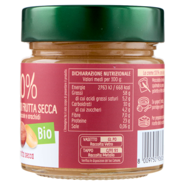 Euro Company 100% Crema Mix di Frutta Secca Bio 175 g