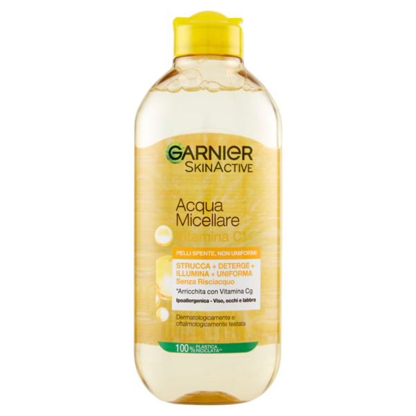 Garnier Acqua Micellare Tutto in 1, Con Vitamina C, Per Pelli Non Uniformi, Senza Risciacquo, 400 ml