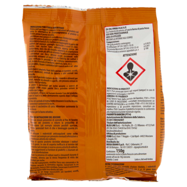 Zig Zag Ratt Brodi Plus H.P. Esca Topicida in Pasta Fresca 150 g
