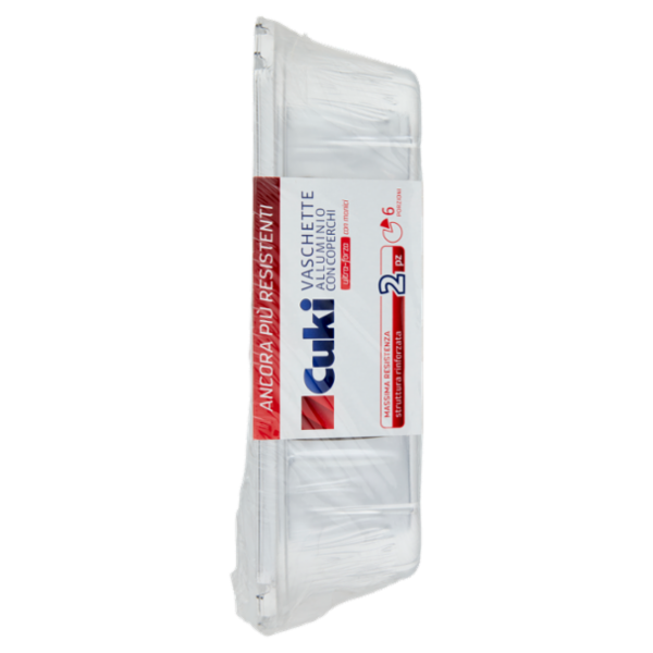 Cuki Conserva e Cuoce Vaschette Alluminio con Coperchi 6 Porzioni (RS99) - 2 pz