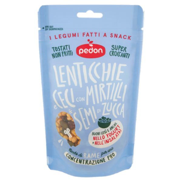 pedon I Legumi Fatti a Snack Lenticchie e Ceci con Mirtilli & Semi di Zucca 90 g