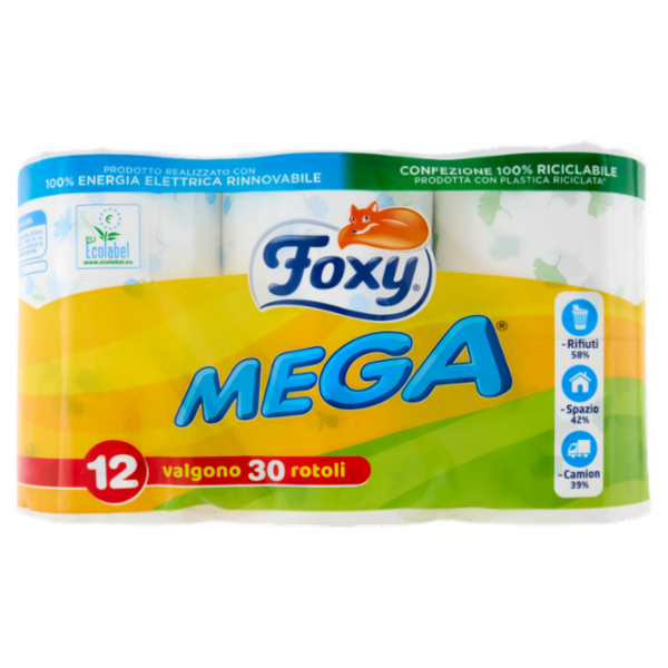 Foxy Mega carta igienica 2 veli 12 rotoli