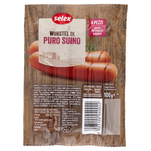 Selex 4 Wurstel di Puro Suino 100 g