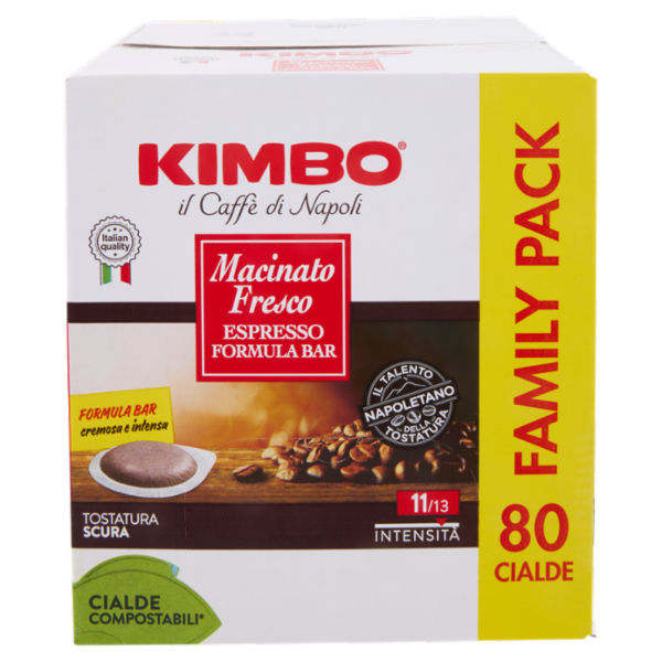 Kimbo Macinato Fresco Espresso Formula Bar 80 Cialde Compostabili* 584 g