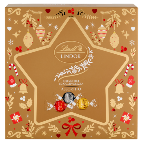Lindt Lindor Cioccolatini assortiti Cioccolato Scatola Natale 137 g