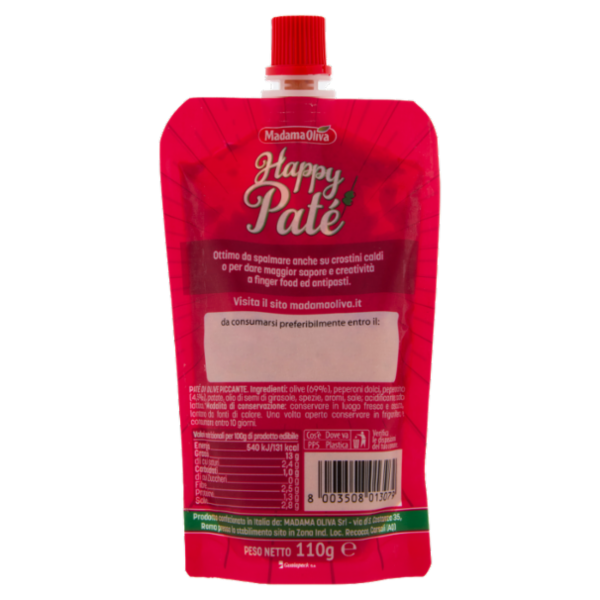 Madama Oliva Happy Paté Paté di Olive Piccante 110 g