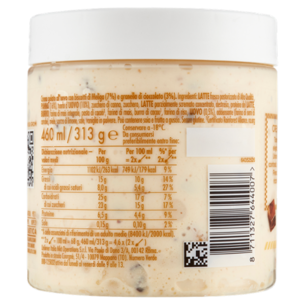 Grom Crema di Grom con Biscotti di Meliga e Pezzetti di Cioccolato 313 g