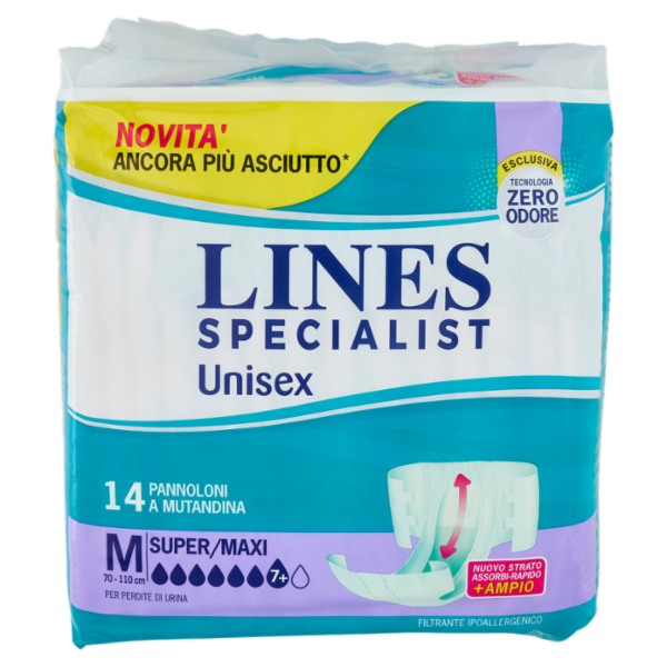 Lines Specialist Unisex Pannoloni a Mutandina M Super/Maxi 14 pz