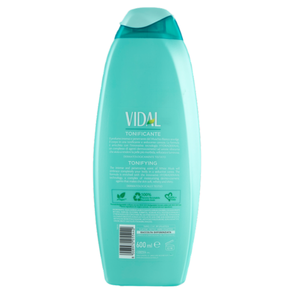 Vidal White Musk Bagnodoccia Tonificante Muschio Bianco 600 ml