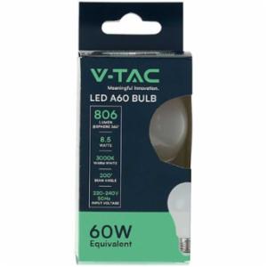 V Tac Led Termoplastica E27 8,5 60W 3000 K C