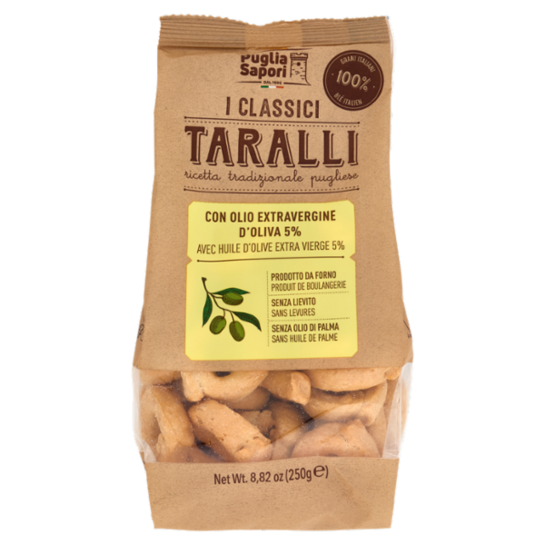 Puglia Sapori I Classici Taralli con Olio Extravergine d'Oliva 250 g