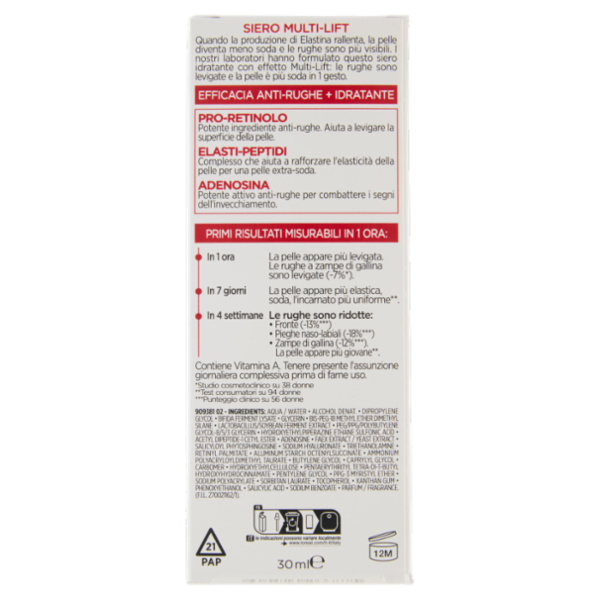 L'Oréal Paris Revitalift Siero Anti-Rughe Pro-Retinolo + Elasti-Peptidi 30 ml