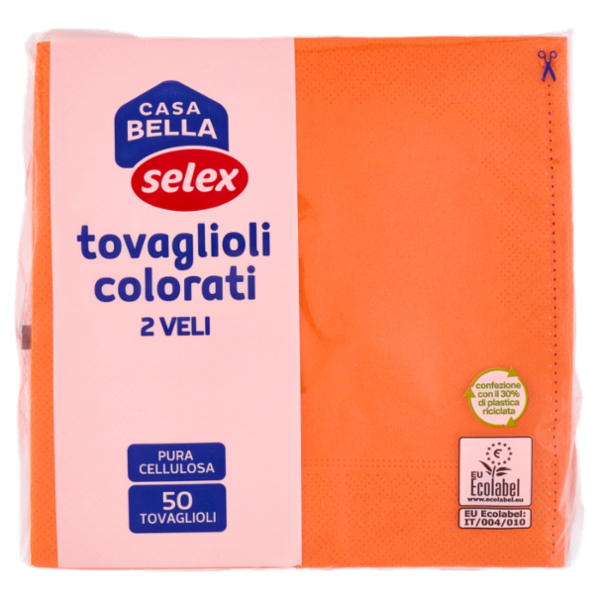 Selex Casa Bella Tovaglioli 2 Veli 33x33 cm Arancione 50 pezzi