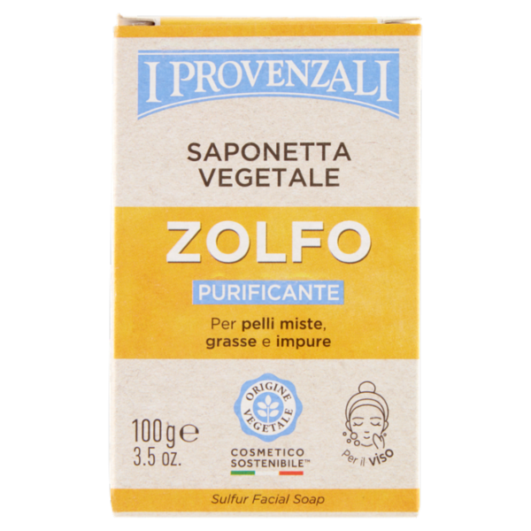 I Provenzali Saponetta Vegetale Zolfo Purificante 100 g