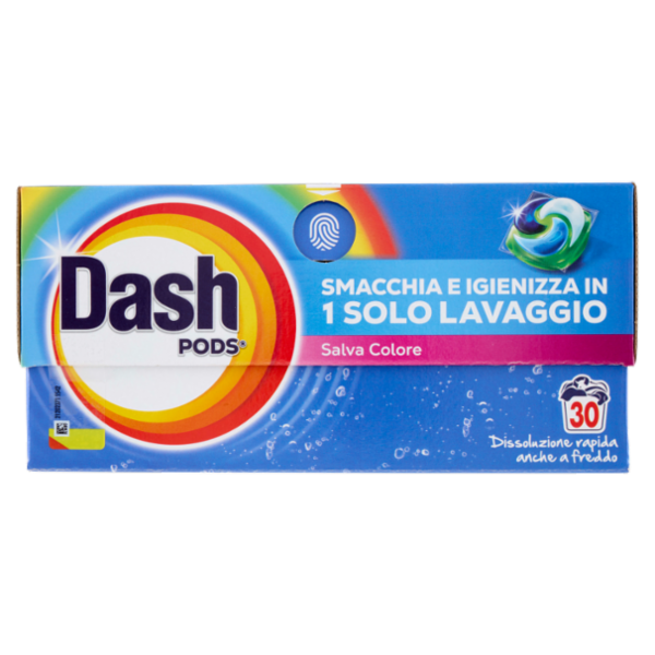 Dash Pods Detersivo Lavatrice in Capsule, Salva Colore, 30 Lavaggi 519 g