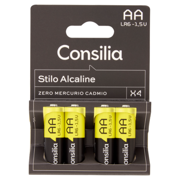 Consilia Pile Alcaline Stilo AA 1,5 V 4 pezzi