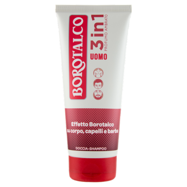 Borotalco Uomo 3in1 Profumo Ambrato Doccia-Shampoo 200 ml
