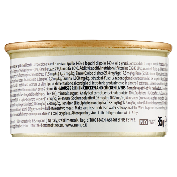 LeChat Excellence Sterilised Mousse Ricca in Pollo e Fegatini 85 g