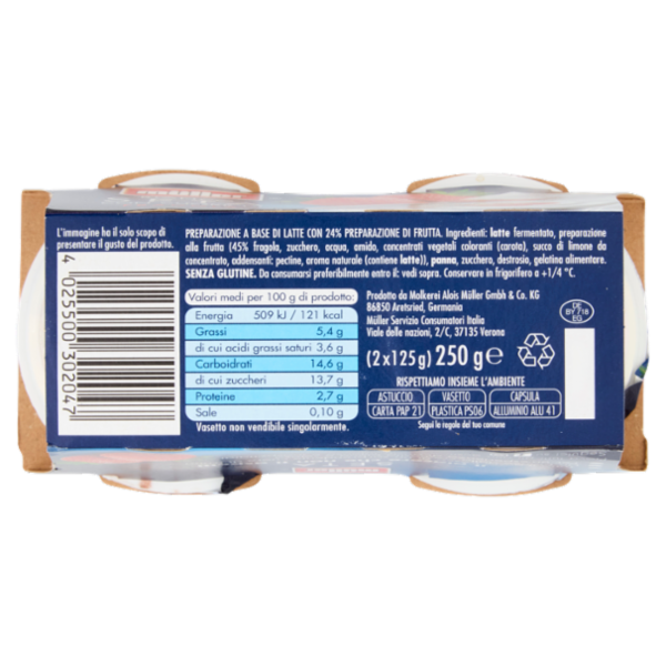 müller Bianco Seta con Cuore di Fragola 2 x 125 g