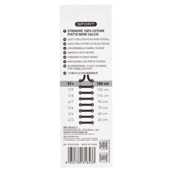 Shoes'Xpert Sport Piatte Nere 150cm 9/+ 1 Paio