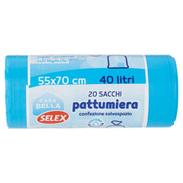 Selex Casa Bella Sacchi Pattumiera Maxi Antigoccia Azzurri Cm 55X70 20 pezzi