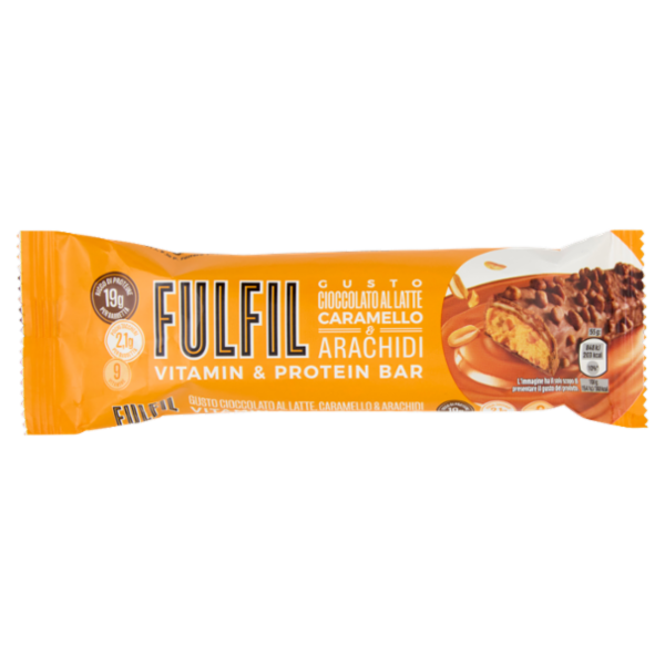 Fulfil Vitamin & Protein Bar Gusto Cioccolato al Latte, Caramello & Arachidi 55 g