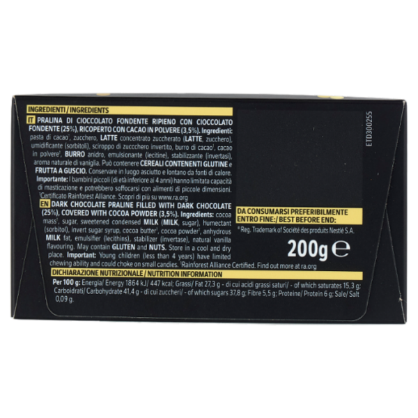 PERUGINA Tartufi Cioccolatini Fondenti Scatola 200g