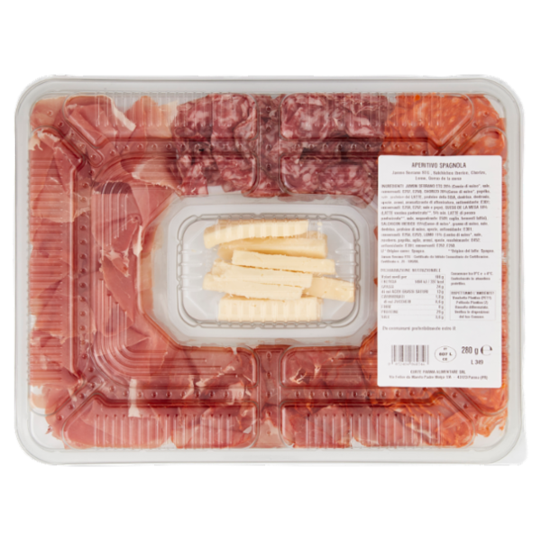 Amoretti Party Aperitivo Jamón Serrano STG, Salchicon Iberico, Chorizo, Lomo, Queso 280 g