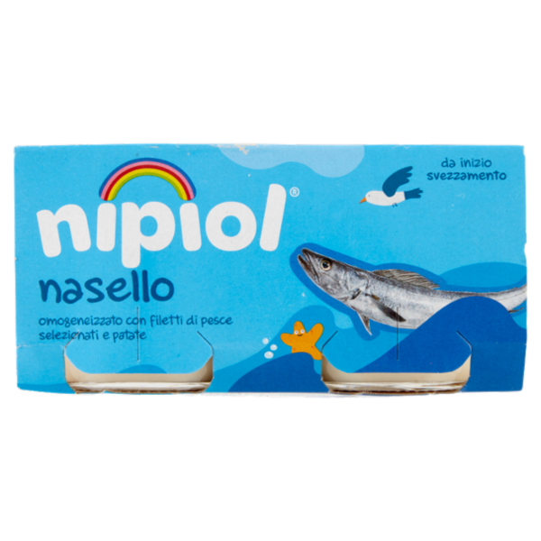 nipiol nasello omogeneizzato con filetti di pesce selezionato e patate 2 x 80 g