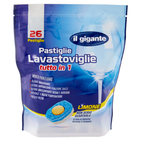 IL GIGANTE Pastiglie Lavastoviglie tutto in 1 Limone 26 x 17 g