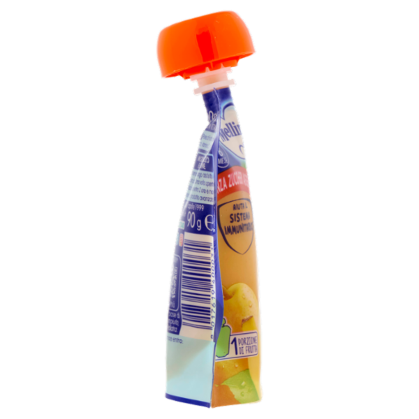 MELLIN Merenda di Frutta 100% Frutta Mista con Mela, Pera, Banana Albicocca, dal 6° mese, Pouch 90 g