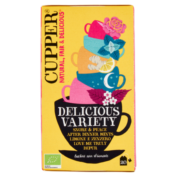 CUPPER Cofanetto Mix di Tisane Biologiche, Confezione Assortita di 5 Infusi, 20 Bustine 40 g