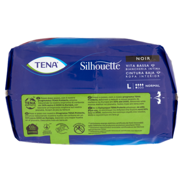 Tena Silhouette Vita Bassa Biancheria Intima Normal L Noir 9 pz