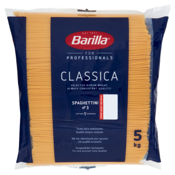 Barilla for Professionals Spaghettini n°3 Pasta Classica Lunga Catering Foodservice 5 kg