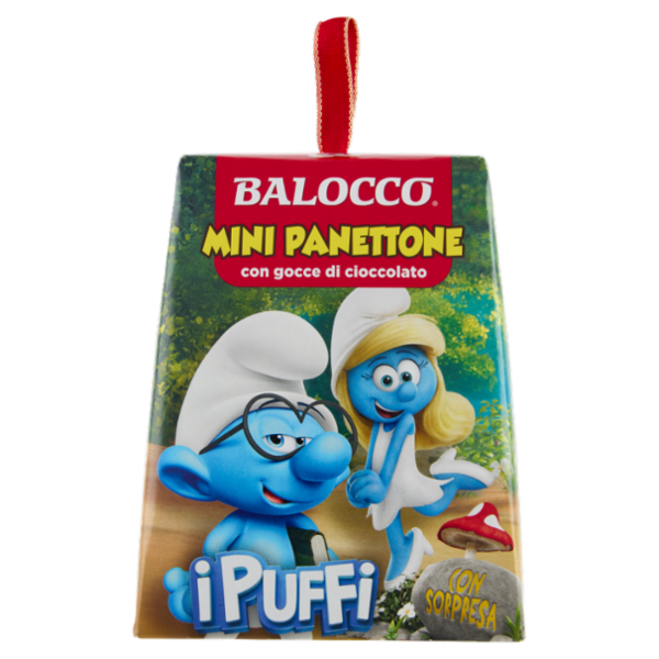 Balocco Mini Panettone con gocce di cioccolato i Puffi 90 g
