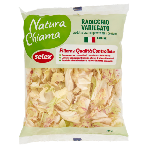 Selex Natura Chiama Radicchio Variegato Lavato e Pronto per il Consumo 200 g