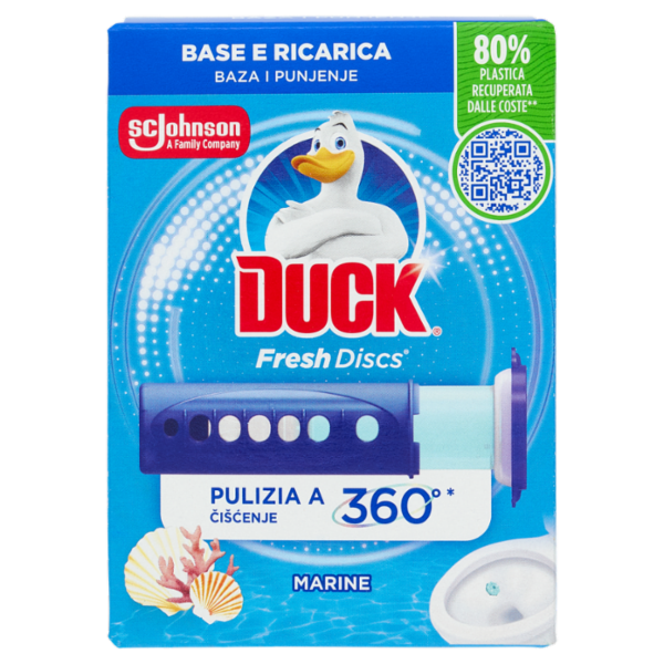Duck Fresh Discs - Base per Dischi Gel Igienizzanti WC, Fragranza Marine 36ml