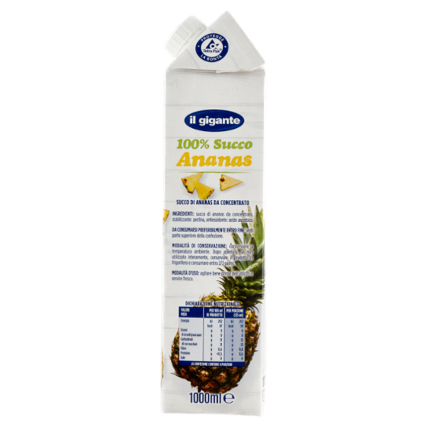 IL GIGANTE 100% Succo Ananas 1000 ml
