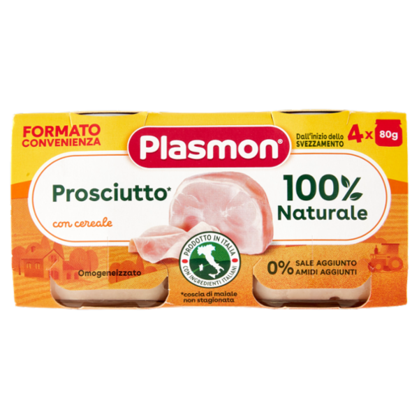 Plasmon Omogeneizzato Prosciutto* con cereale 4 x 80 g
