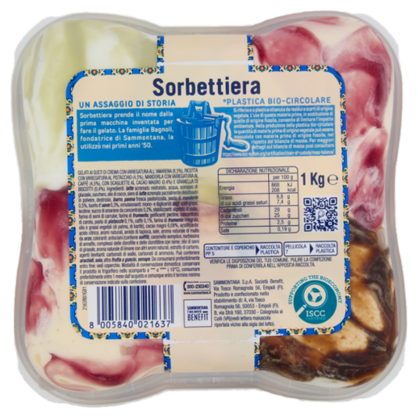 Sammontana Sorbettiera Delizie del Sud Zeppola, Cannolo Siciliano, Caffè Leccese 1 Kg