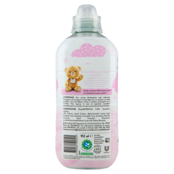 Coccolino Ammorbidente Concentrato Delicato & Soffice Petalo di rosa 41 Lavaggi 952 ml
