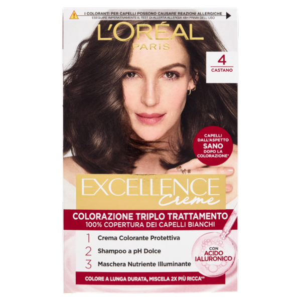 L'Oréal Paris Excellence Creme Colorazione Triplo Trattamento 4 Castano