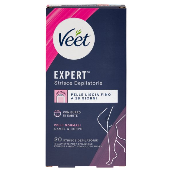 Veet Expert Strisce Corpo e Gambe Pelli Normali, 20 strisce