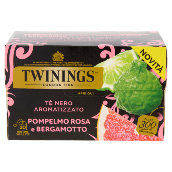 Twinings Pompelmo Rosa e Bergamotto Tè Nero aromatizzato 20 filtri The 40 g