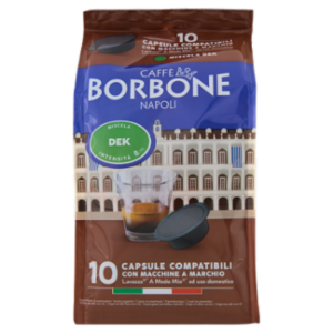 Caffè Borbone Miscela Dek Capsule Compatibili Lavazza* A Modo Mio* Ad Uso Domestico 10 x 7,2 g