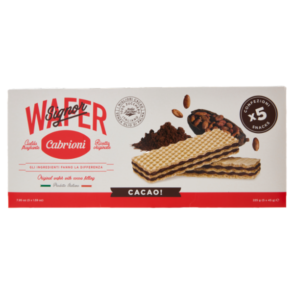 Cabrioni Signor Wafer Cacao! 5 x 45 g