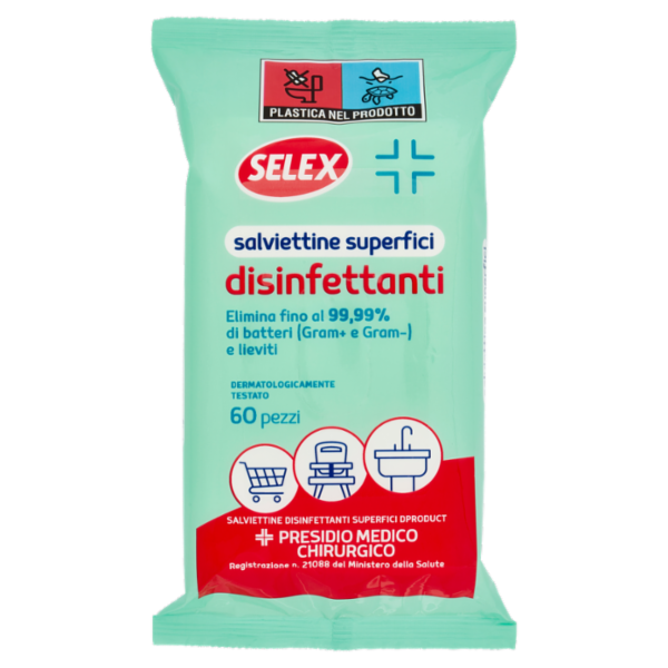 Selex Salviettine Superfici Disinfettanti Presidio Medico Chirurgico 60 pezzi