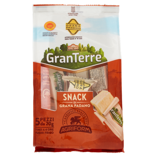 Granterre Snack di Grana Padano DOP 5 x 20 g
